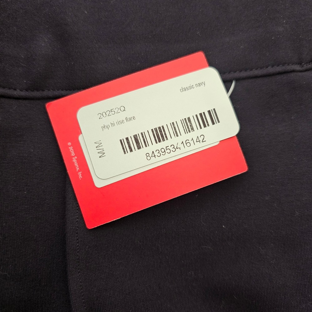 Spanx M Petite Perfect Navy Pant Hi-Rise Flare Ponte Office Front Seam NWT - Picture 5 of 9